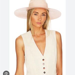 Greenpacha Hamptons Toquilla Palm Straw Hat in Rose With Cord Large
